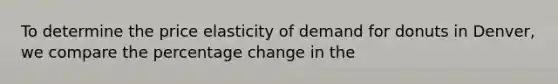 To determine the price elasticity of demand for donuts in Denver, we compare the percentage change in the