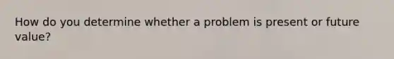 How do you determine whether a problem is present or future value?