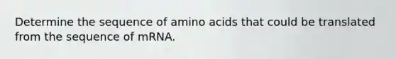 Determine the sequence of amino acids that could be translated from the sequence of mRNA.