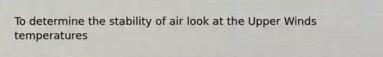 To determine the stability of air look at the Upper Winds temperatures