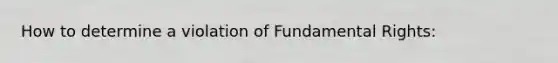 How to determine a violation of Fundamental Rights: