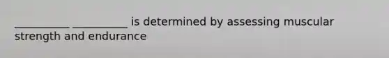__________ __________ is determined by assessing muscular strength and endurance