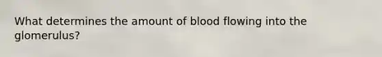 What determines the amount of blood flowing into the glomerulus?