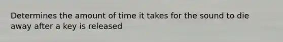 Determines the amount of time it takes for the sound to die away after a key is released