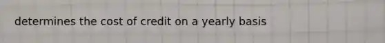 determines the cost of credit on a yearly basis