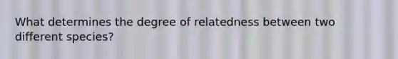 What determines the degree of relatedness between two different species?