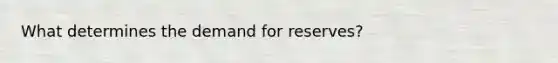 What determines the demand for reserves?