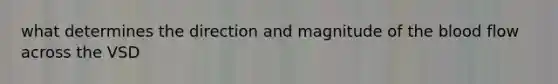 what determines the direction and magnitude of the blood flow across the VSD
