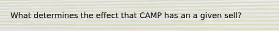 What determines the effect that CAMP has an a given sell?