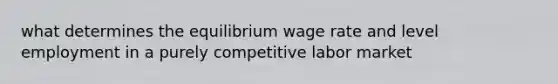 what determines the equilibrium wage rate and level employment in a purely competitive labor market