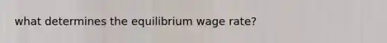 what determines the equilibrium wage rate?