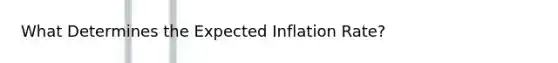 What Determines the Expected Inflation Rate?