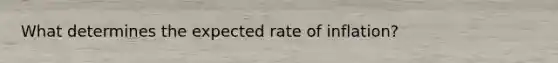 What determines the expected rate of inflation?