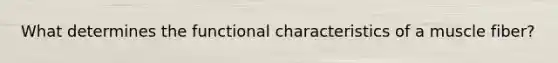 What determines the functional characteristics of a muscle fiber?