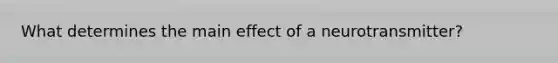 What determines the main effect of a neurotransmitter?