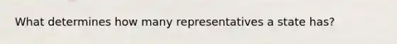 What determines how many representatives a state has?