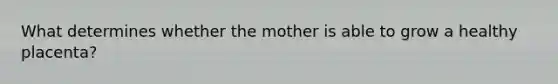 What determines whether the mother is able to grow a healthy placenta?