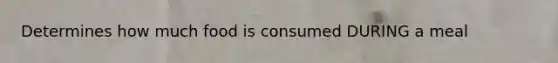 Determines how much food is consumed DURING a meal