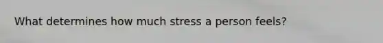 What determines how much stress a person feels?