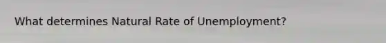 What determines Natural Rate of Unemployment?