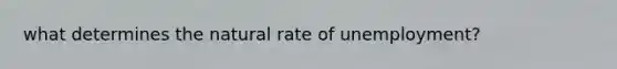 what determines the natural rate of unemployment?