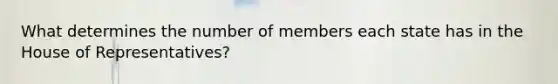 What determines the number of members each state has in the House of Representatives?