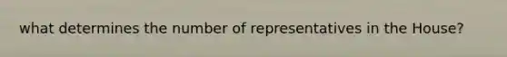 what determines the number of representatives in the House?