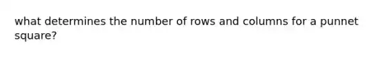 what determines the number of rows and columns for a punnet square?