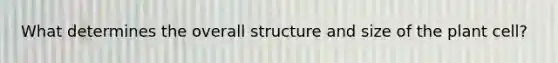 What determines the overall structure and size of the plant cell?