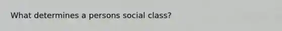 What determines a persons social class?