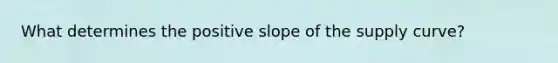 What determines the positive slope of the supply curve?