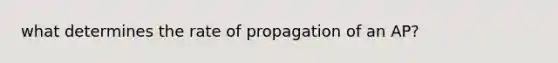 what determines the rate of propagation of an AP?