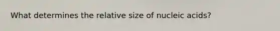 What determines the relative size of nucleic acids?