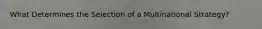 What Determines the Selection of a Multinational Strategy?