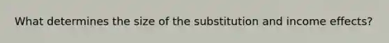 What determines the size of the substitution and income effects?