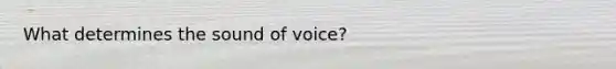 What determines the sound of voice?