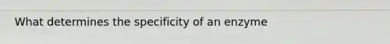 What determines the specificity of an enzyme