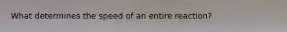 What determines the speed of an entire reaction?