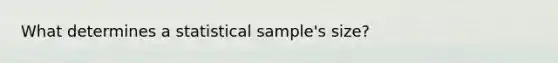 What determines a statistical sample's size?