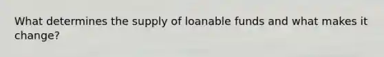 What determines the supply of loanable funds and what makes it change?