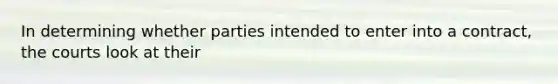 In determining whether parties intended to enter into a contract, the courts look at their
