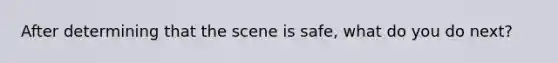 After determining that the scene is safe, what do you do next?