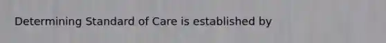 Determining Standard of Care is established by