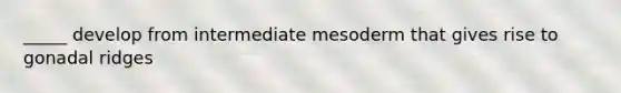 _____ develop from intermediate mesoderm that gives rise to gonadal ridges