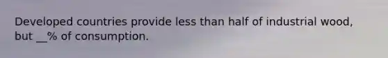 Developed countries provide less than half of industrial wood, but __% of consumption.
