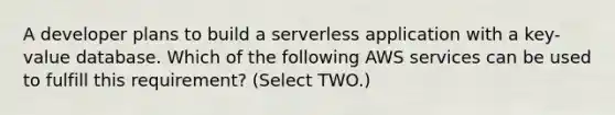 A developer plans to build a serverless application with a key-value database. Which of the following AWS services can be used to fulfill this requirement? (Select TWO.)