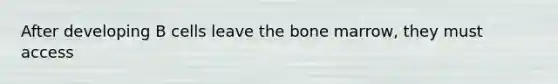 After developing B cells leave the bone marrow, they must access