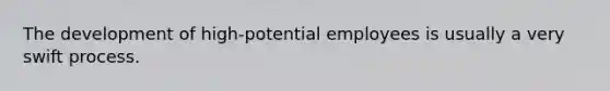 The development of high-potential employees is usually a very swift process.