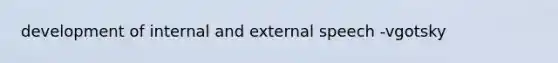 development of internal and external speech -vgotsky