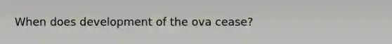 When does development of the ova cease?